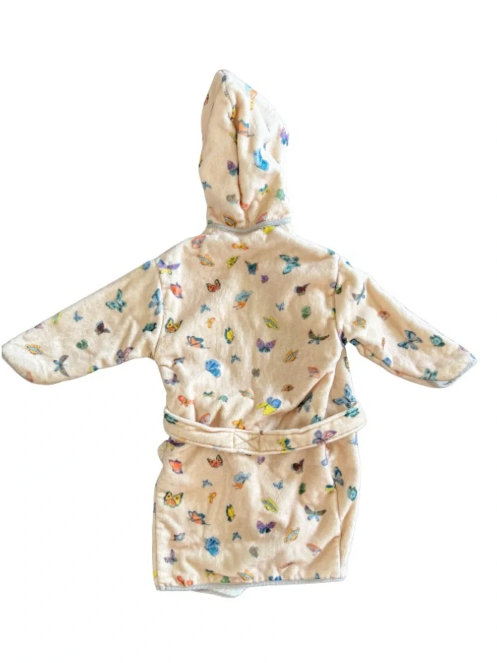 🦋 Timo & Violet Butterfly Hooded Bathrobe 1-2Y Velour Terry